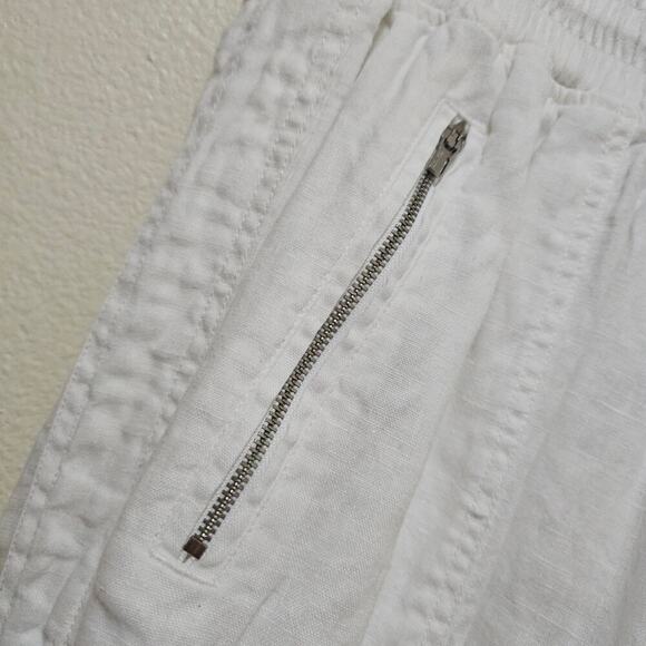 Athleta Cabo White Sz18 Linen Wide leg pants. Calla Lily. Relaxing Boho. Elastic - Picture 15 of 15